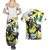Jamaica Couples Matching Summer Maxi Dress and Hawaiian Shirt Proud to be Lightning Bolt - Wonder Print Shop