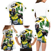 Jamaica Family Matching Long Sleeve Bodycon Dress and Hawaiian Shirt Proud to be Lightning Bolt - Wonder Print Shop