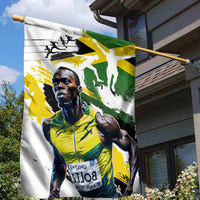 Jamaica Garden Flag Proud to be Lightning Bolt - Wonder Print Shop