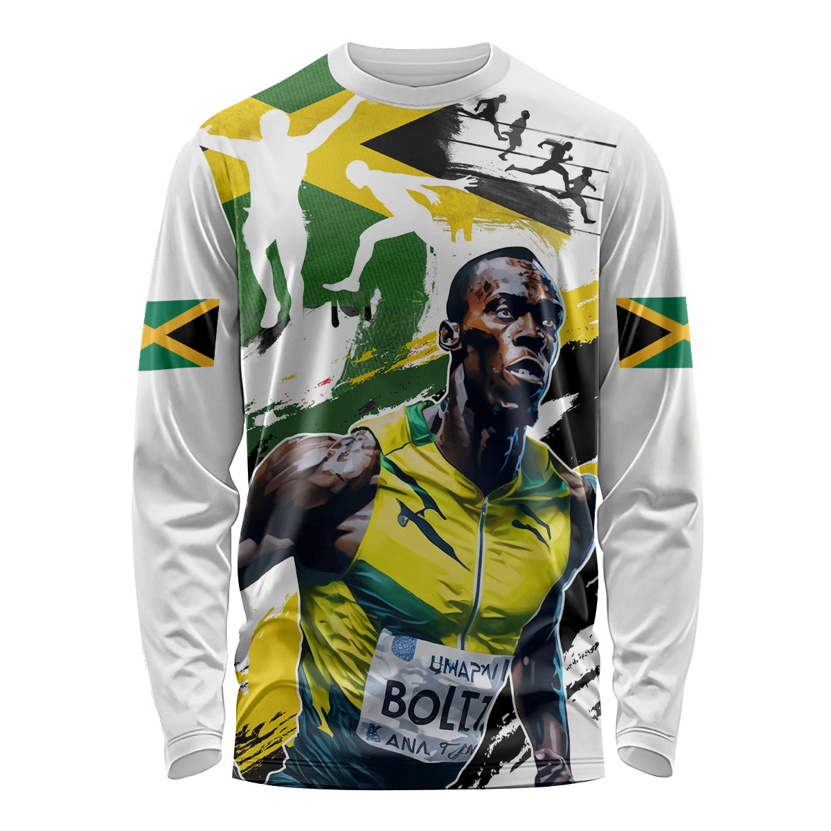 Jamaica Long Sleeve Shirt Proud to be Lightning Bolt - Wonder Print Shop
