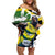 Jamaica Off Shoulder Short Dress Proud to be Lightning Bolt - Wonder Print Shop