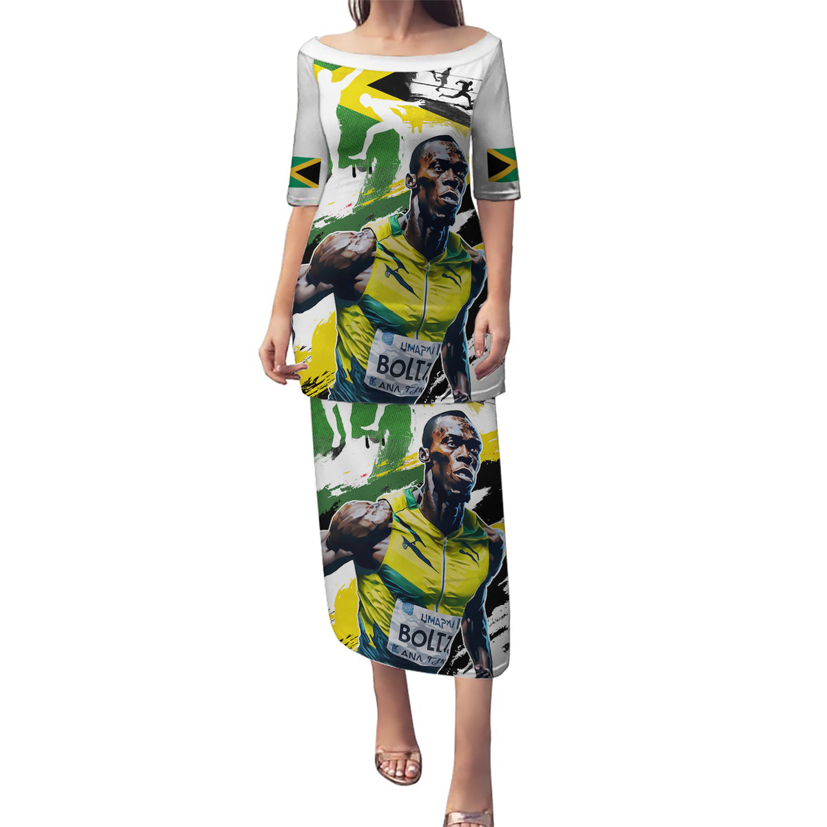 Jamaica Puletasi Proud to be Lightning Bolt - Wonder Print Shop