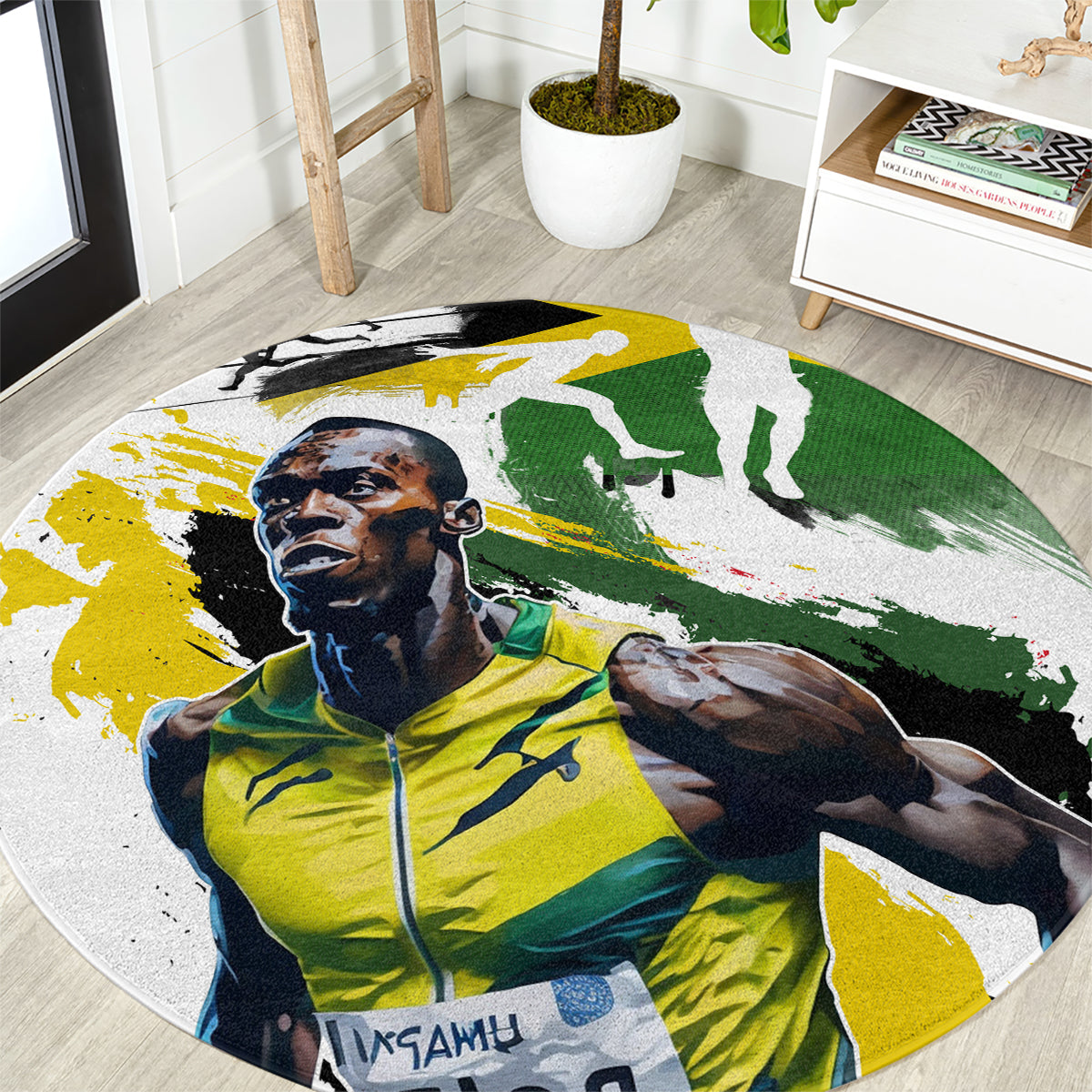 Jamaica Round Carpet Proud to be Lightning Bolt