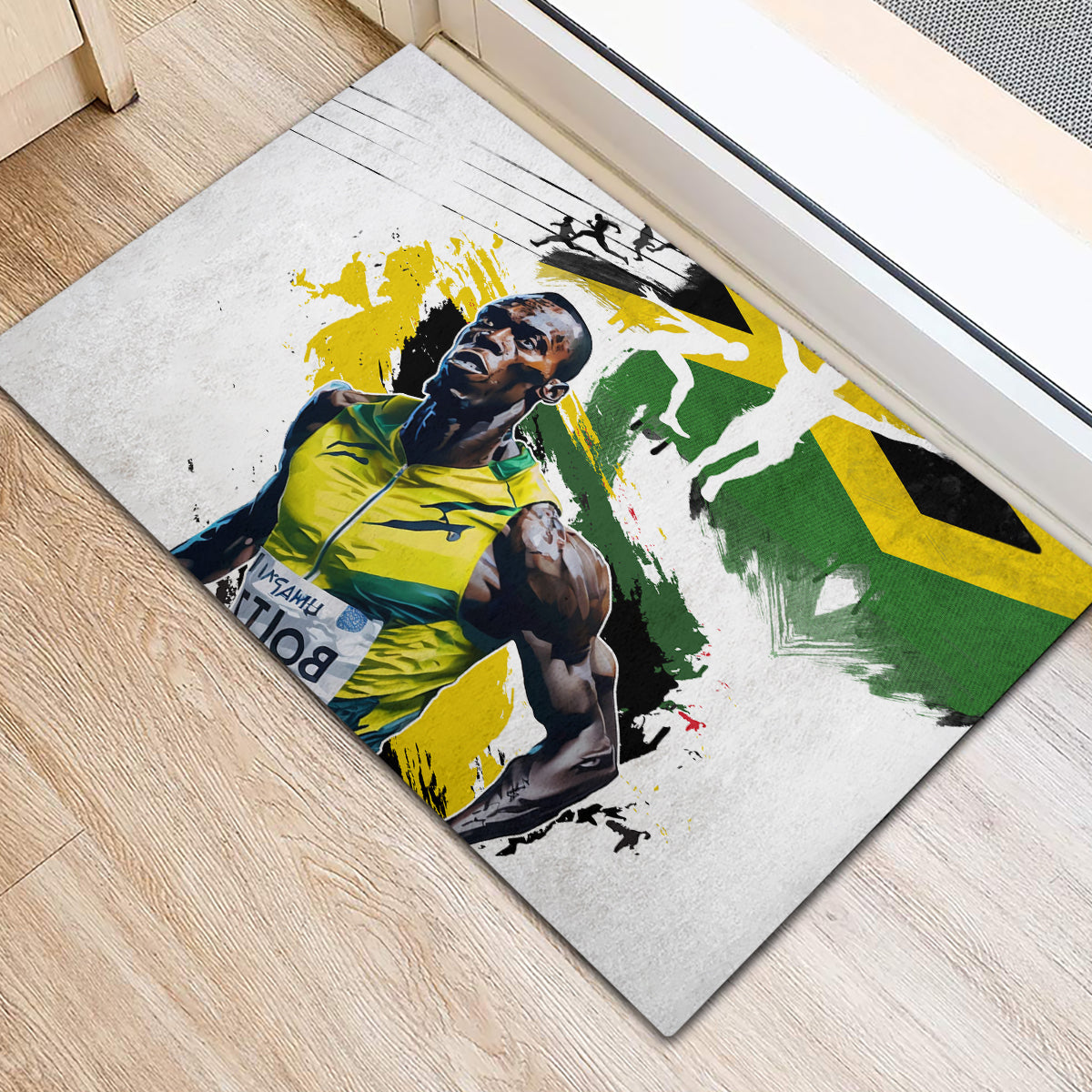 Jamaica Rubber Doormat Proud to be Lightning Bolt - Wonder Print Shop