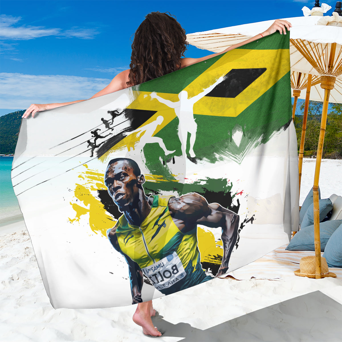 Jamaica Sarong Proud to be Lightning Bolt - Wonder Print Shop