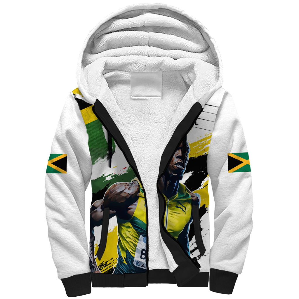 Jamaica Sherpa Hoodie Proud to be Lightning Bolt - Wonder Print Shop