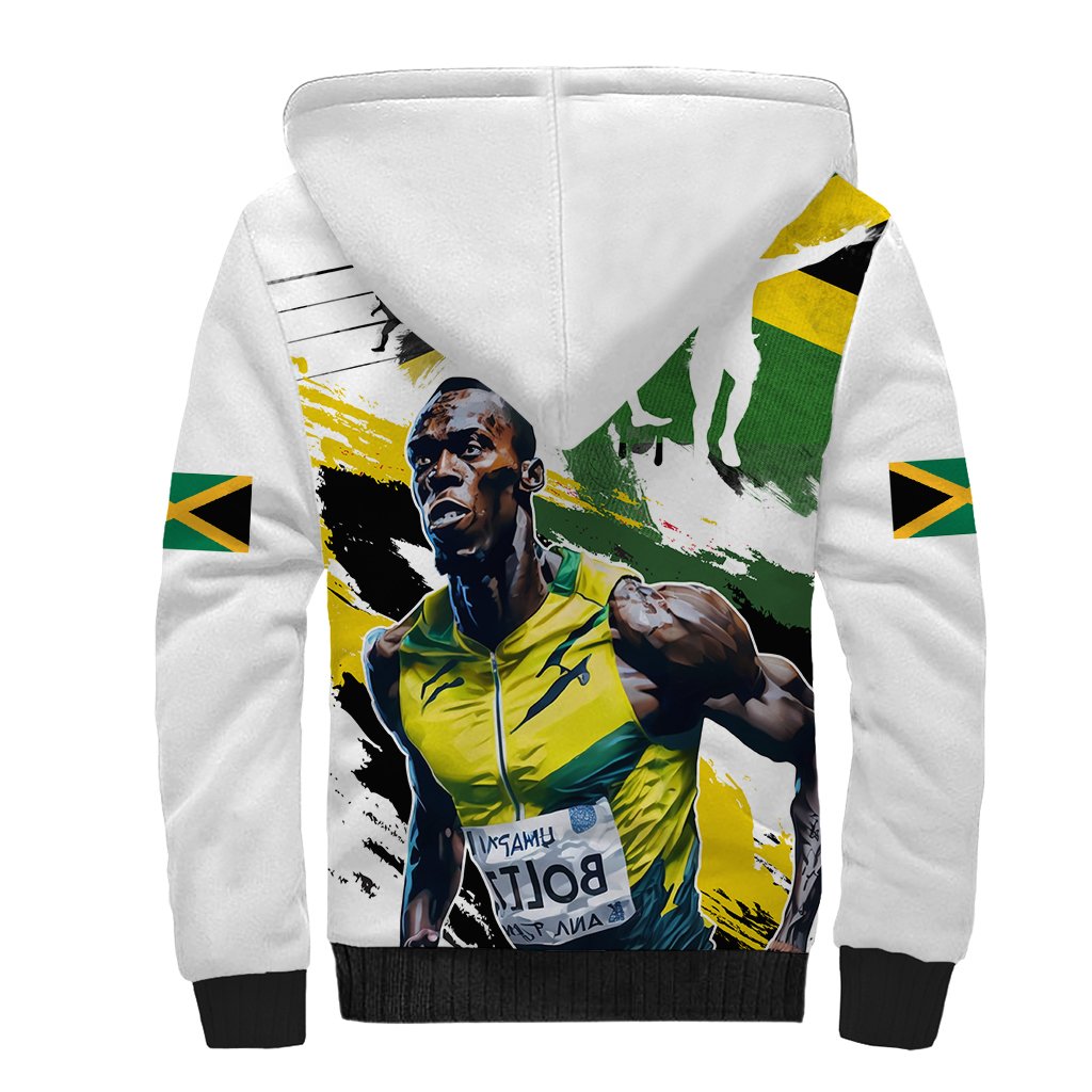 Jamaica Sherpa Hoodie Proud to be Lightning Bolt - Wonder Print Shop