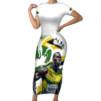 Jamaica Short Sleeve Bodycon Dress Proud to be Lightning Bolt - Wonder Print Shop