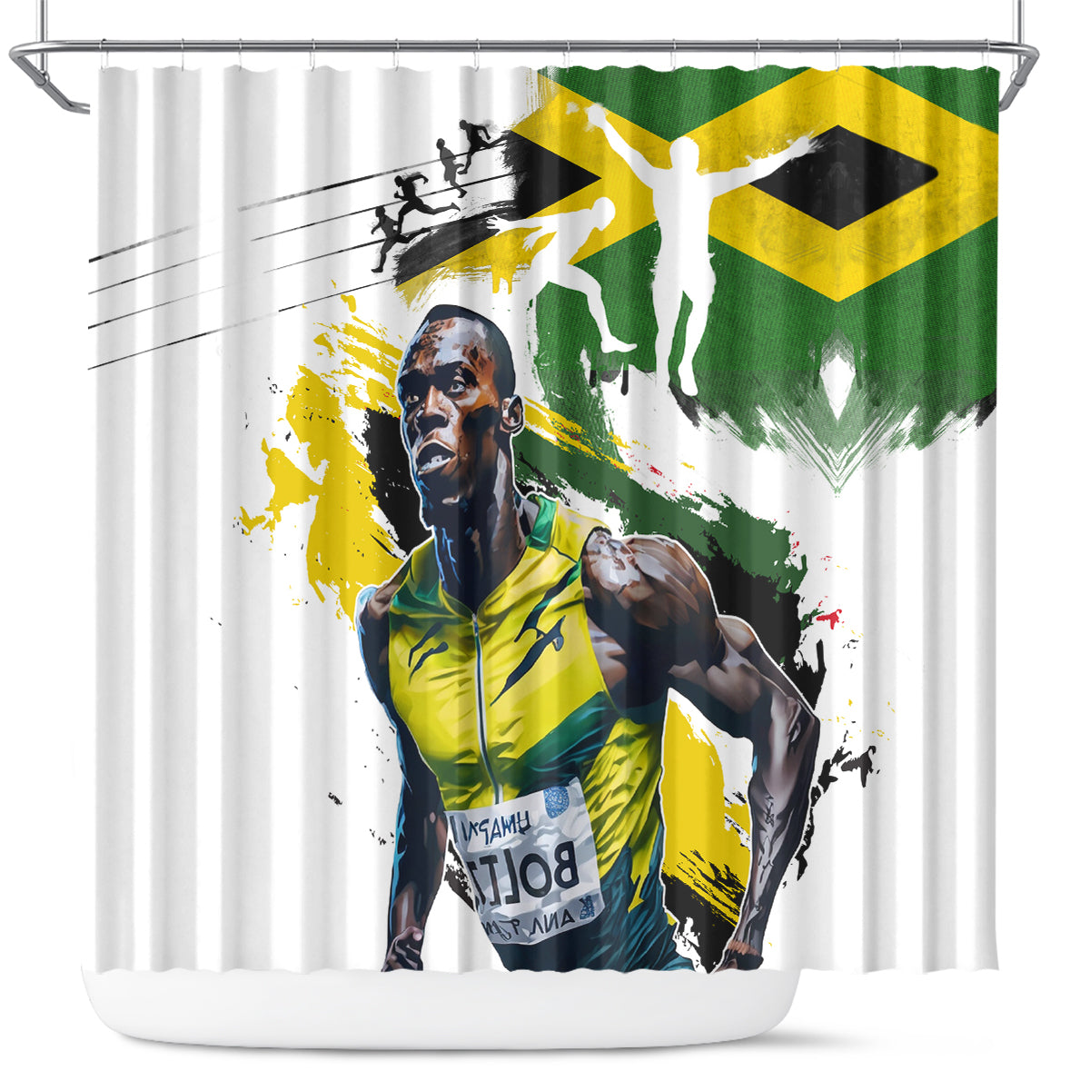 Jamaica Shower Curtain Proud to be Lightning Bolt