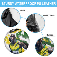 Jamaica Spare Tire Cover Proud to be Lightning Bolt - Wonder Print Shop