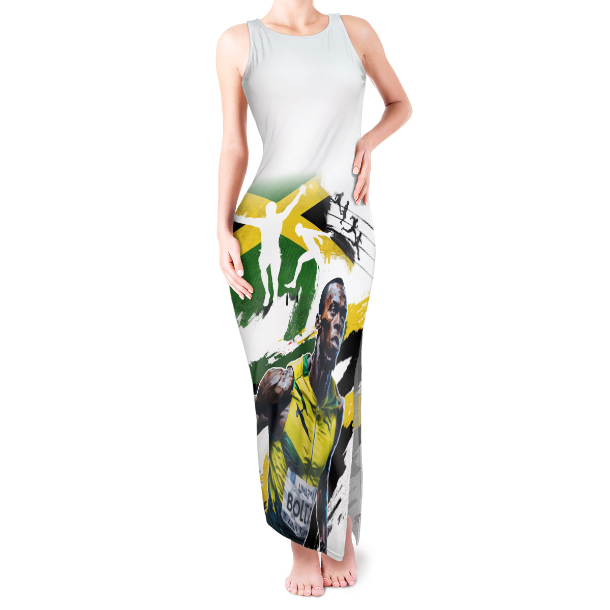 Jamaica Tank Maxi Dress Proud to be Lightning Bolt - Wonder Print Shop