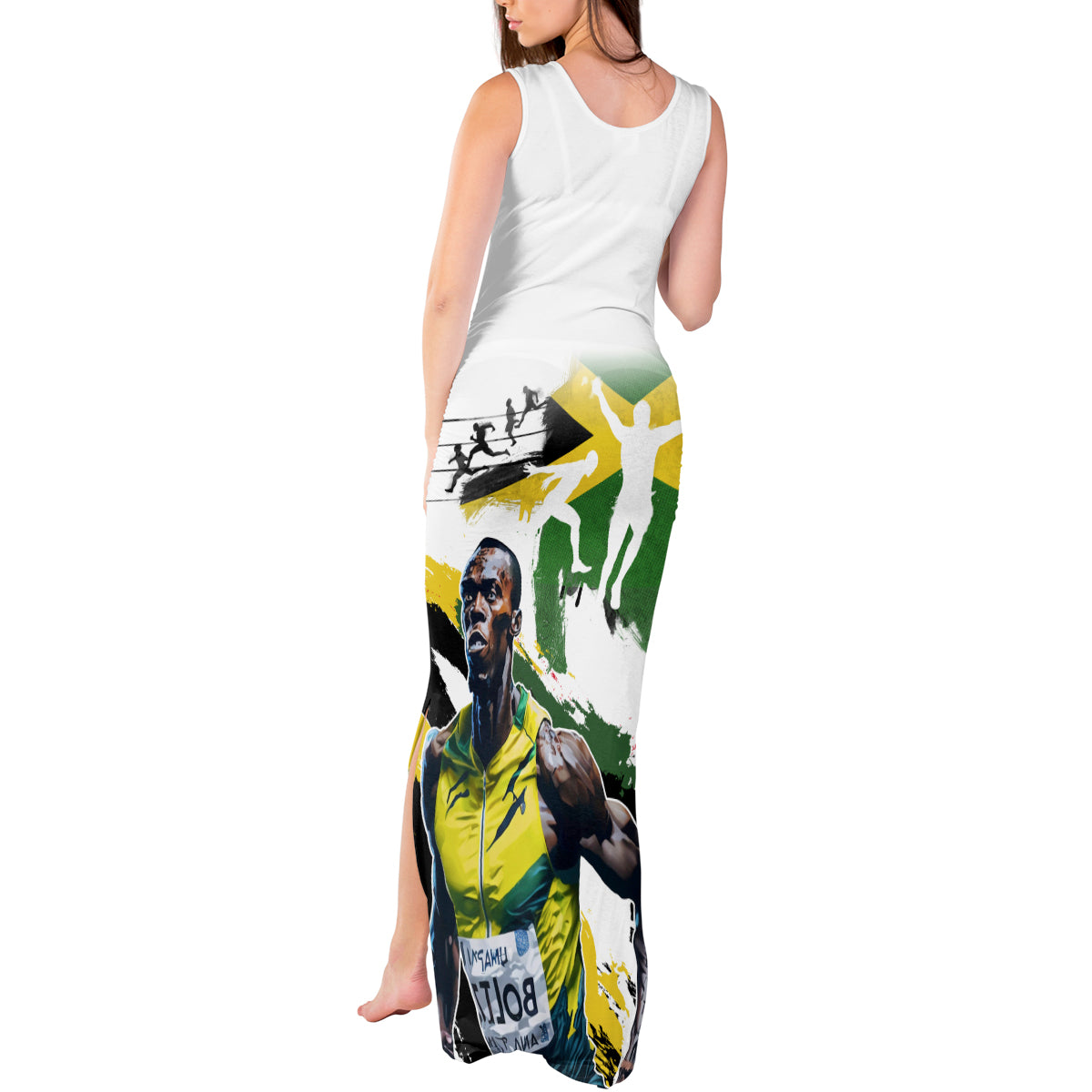Jamaica Tank Maxi Dress Proud to be Lightning Bolt - Wonder Print Shop