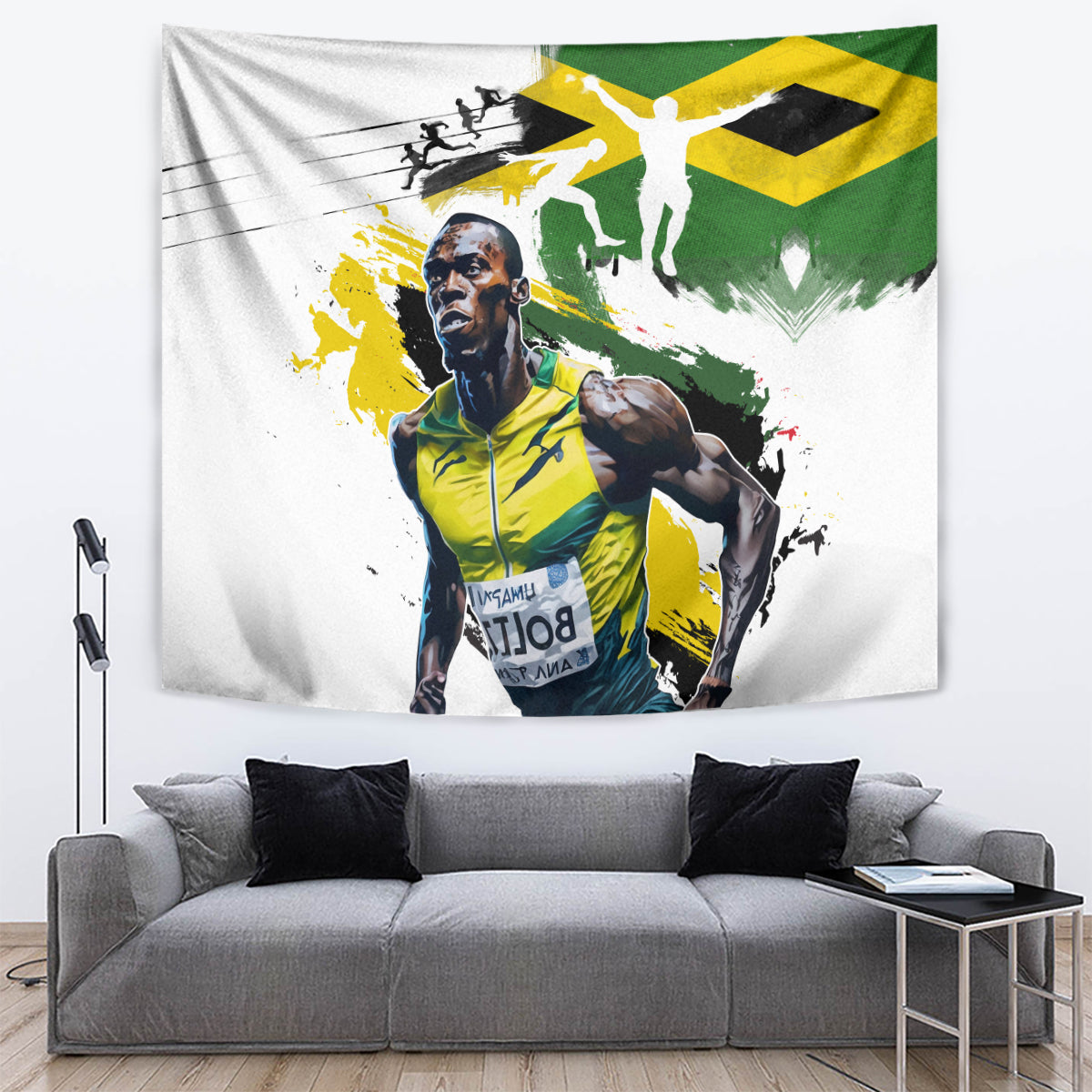 Jamaica Tapestry Proud to be Lightning Bolt - Wonder Print Shop
