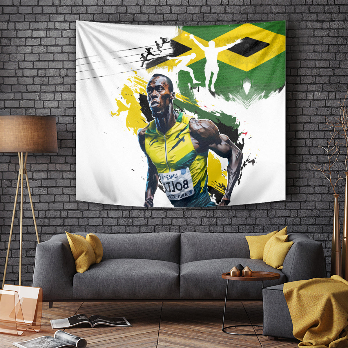 Jamaica Tapestry Proud to be Lightning Bolt - Wonder Print Shop