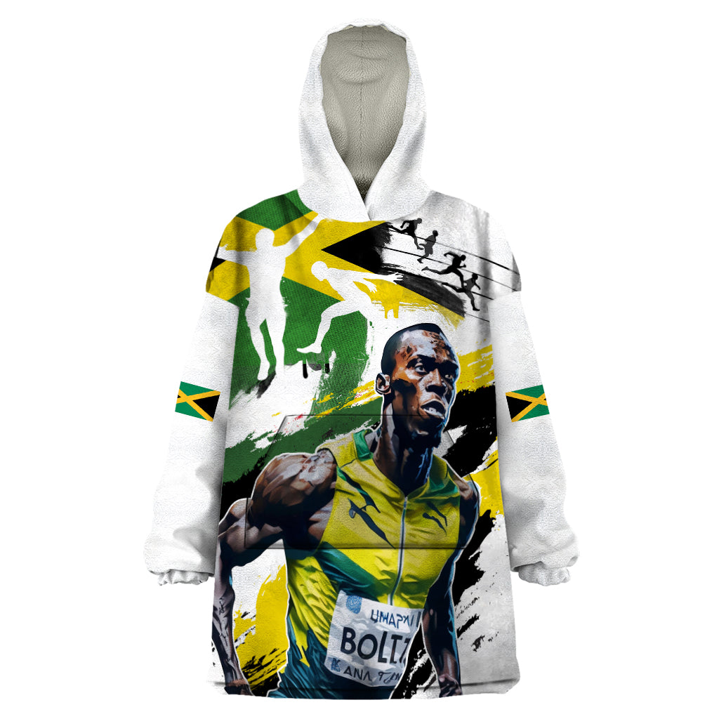 Jamaica Wearable Blanket Hoodie Proud to be Lightning Bolt - Wonder Print Shop