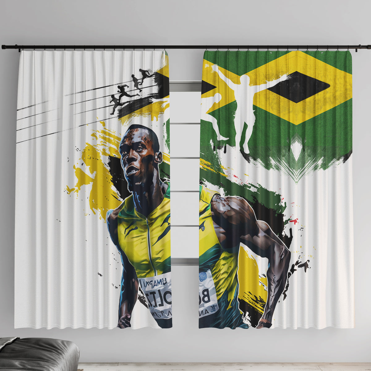 Jamaica Window Curtain Proud to be Lightning Bolt - Wonder Print Shop