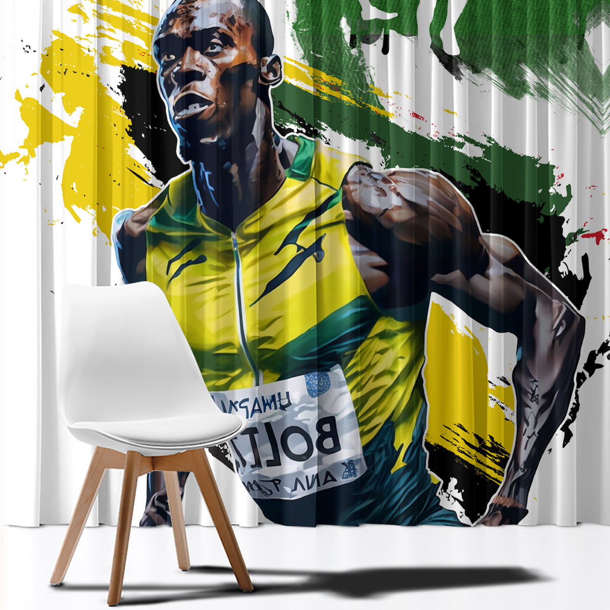 Jamaica Window Curtain Proud to be Lightning Bolt - Wonder Print Shop