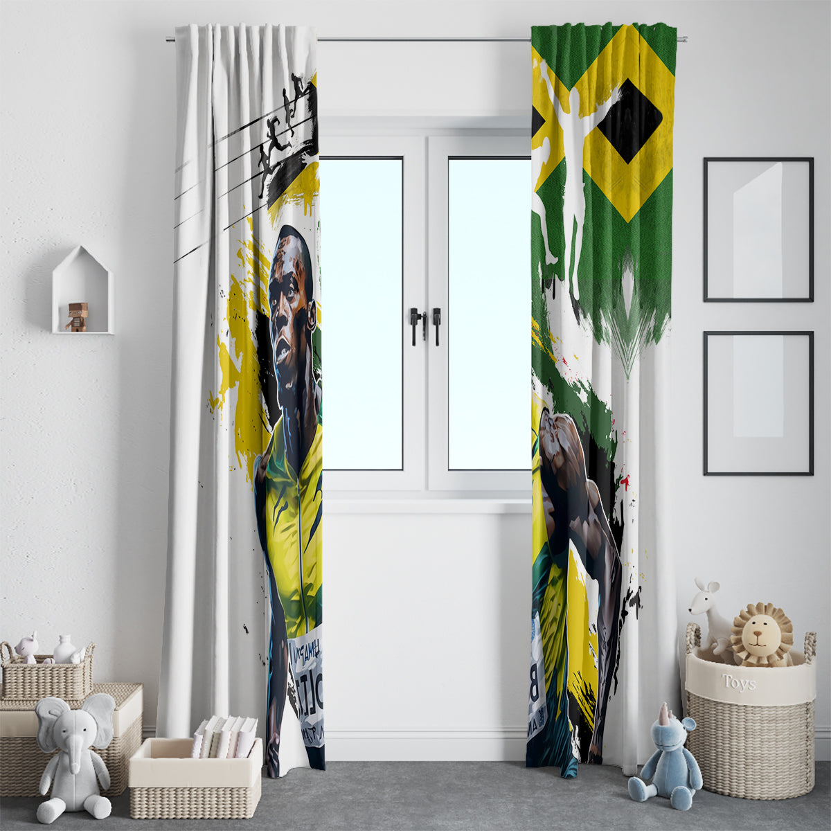Jamaica Window Curtain Proud to be Lightning Bolt - Wonder Print Shop