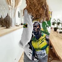 Jamaica Women Casual Shirt Proud to be Lightning Bolt - Wonder Print Shop