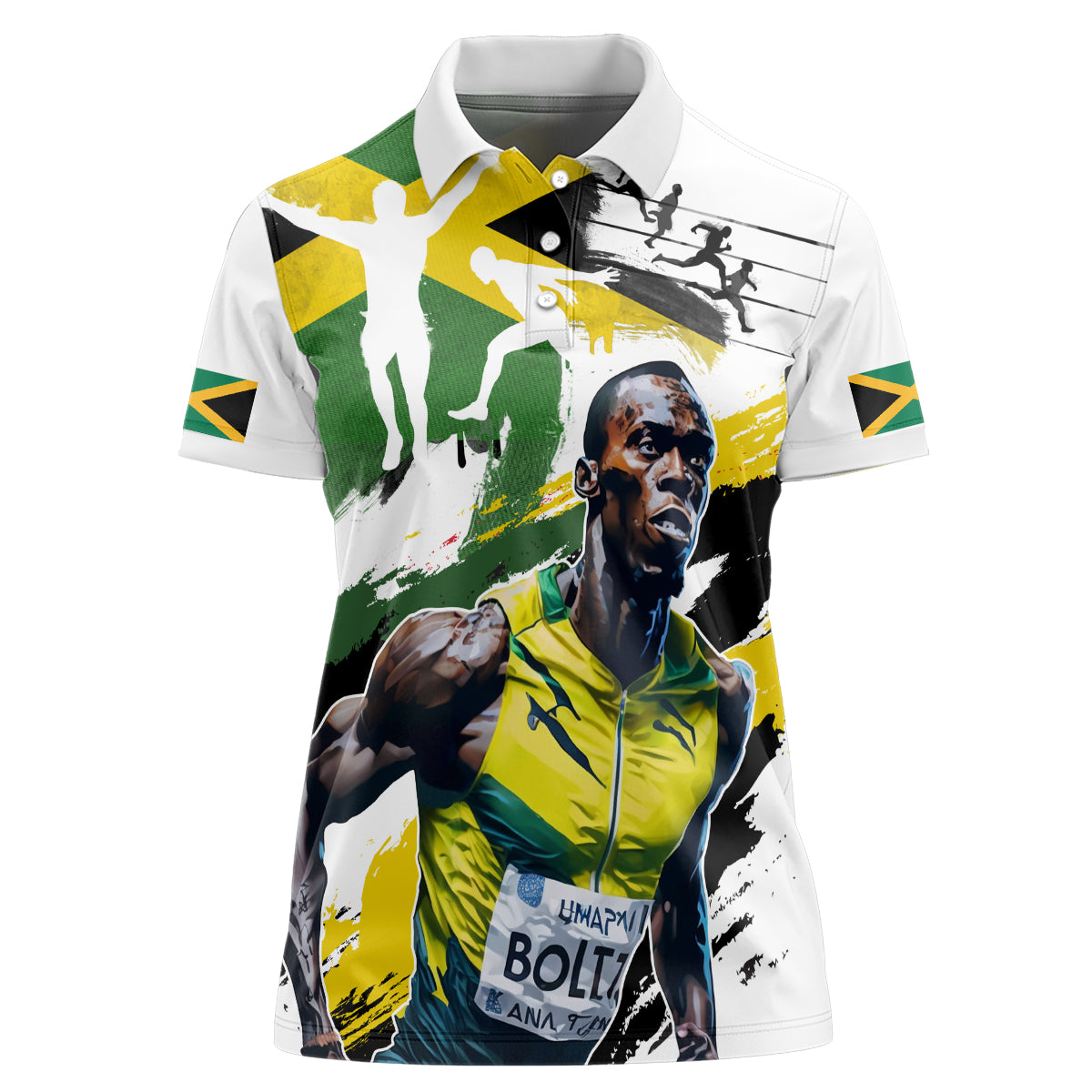 Jamaica Women Polo Shirt Proud to be Lightning Bolt - Wonder Print Shop