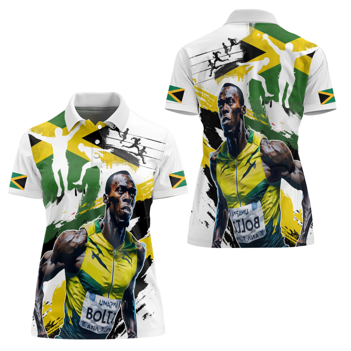 Jamaica Women Polo Shirt Proud to be Lightning Bolt - Wonder Print Shop