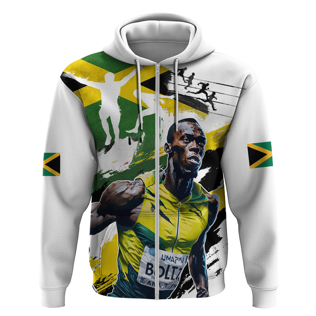 Jamaica Zip Hoodie Proud to be Lightning Bolt - Wonder Print Shop