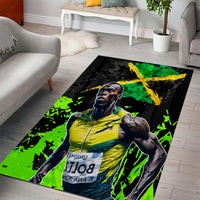 Jamaica Lightning Bolt Area Rug Proud of Jumieka Splash Style Black Color - Wonder Print Shop