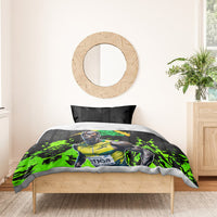 Jamaica Lightning Bolt Bedding Set Proud of Jumieka Splash Style Black Color - Wonder Print Shop