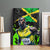 Jamaica Lightning Bolt Canvas Wall Art Proud of Jumieka Splash Style Black Color - Wonder Print Shop