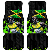 Jamaica Lightning Bolt Car Mats Proud of Jumieka Splash Style Black Color - Wonder Print Shop