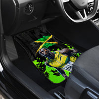 Jamaica Lightning Bolt Car Mats Proud of Jumieka Splash Style Black Color - Wonder Print Shop