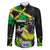 Jamaica Lightning Bolt Family Matching Off The Shoulder Long Sleeve Dress and Hawaiian Shirt Proud of Jumieka Splash Style Black Color - Wonder Print Shop
