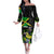 Jamaica Lightning Bolt Family Matching Off The Shoulder Long Sleeve Dress and Hawaiian Shirt Proud of Jumieka Splash Style Black Color - Wonder Print Shop