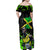 Jamaica Lightning Bolt Family Matching Off Shoulder Maxi Dress and Hawaiian Shirt Proud of Jumieka Splash Style Black Color - Wonder Print Shop