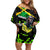 Jamaica Lightning Bolt Family Matching Off Shoulder Short Dress and Hawaiian Shirt Proud of Jumieka Splash Style Black Color - Wonder Print Shop