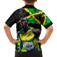 Jamaica Lightning Bolt Family Matching Puletasi and Hawaiian Shirt Proud of Jumieka Splash Style Black Color - Wonder Print Shop