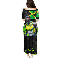 Jamaica Lightning Bolt Family Matching Puletasi and Hawaiian Shirt Proud of Jumieka Splash Style Black Color - Wonder Print Shop