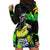 Jamaica Lightning Bolt Hoodie Dress Proud of Jumieka Splash Style Black Color
