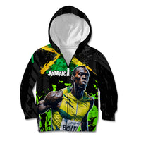 Jamaica Lightning Bolt Kid Hoodie Proud of Jumieka Splash Style Black Color - Wonder Print Shop