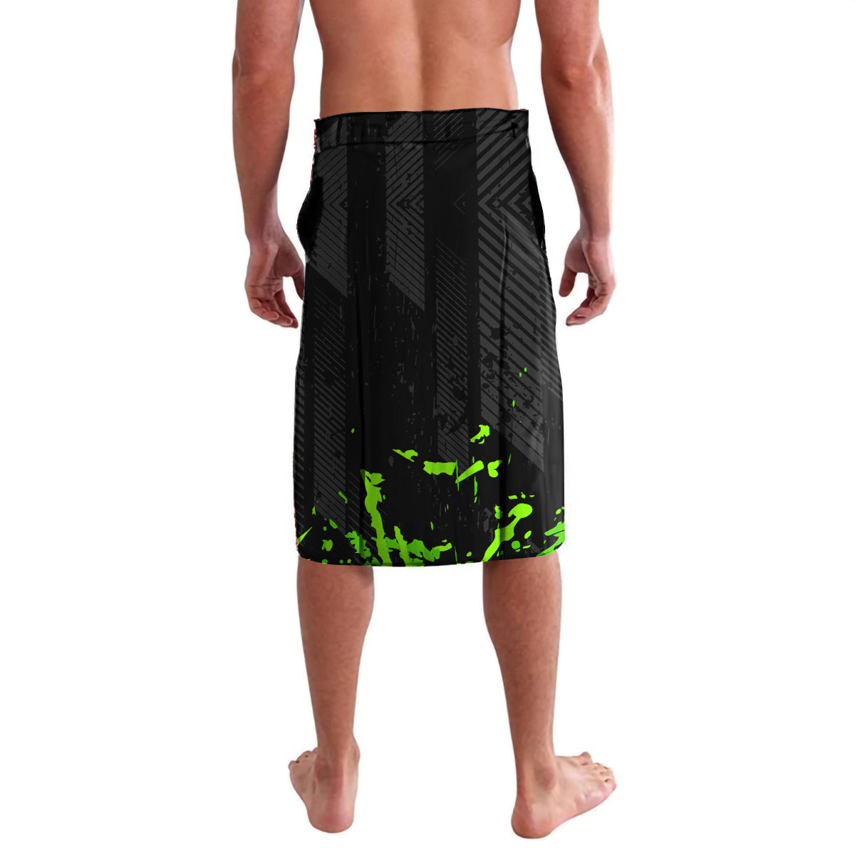 Jamaica Lightning Bolt Lavalava Proud of Jumieka Splash Style Black Color - Wonder Print Shop