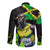 Jamaica Lightning Bolt Long Sleeve Button Shirt Proud of Jumieka Splash Style Black Color - Wonder Print Shop