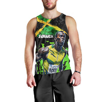 Jamaica Lightning Bolt Men Tank Top Proud of Jumieka Splash Style Black Color - Wonder Print Shop