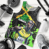 Jamaica Lightning Bolt Men Tank Top Proud of Jumieka Splash Style Black Color - Wonder Print Shop
