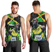 Jamaica Lightning Bolt Men Tank Top Proud of Jumieka Splash Style Black Color - Wonder Print Shop