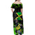 Jamaica Lightning Bolt Off Shoulder Maxi Dress Proud of Jumieka Splash Style Black Color - Wonder Print Shop