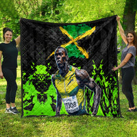 Jamaica Lightning Bolt Quilt Proud of Jumieka Splash Style Black Color - Wonder Print Shop