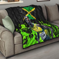 Jamaica Lightning Bolt Quilt Proud of Jumieka Splash Style Black Color - Wonder Print Shop