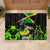 Jamaica Lightning Bolt Rubber Doormat Proud of Jumieka Splash Style Black Color - Wonder Print Shop
