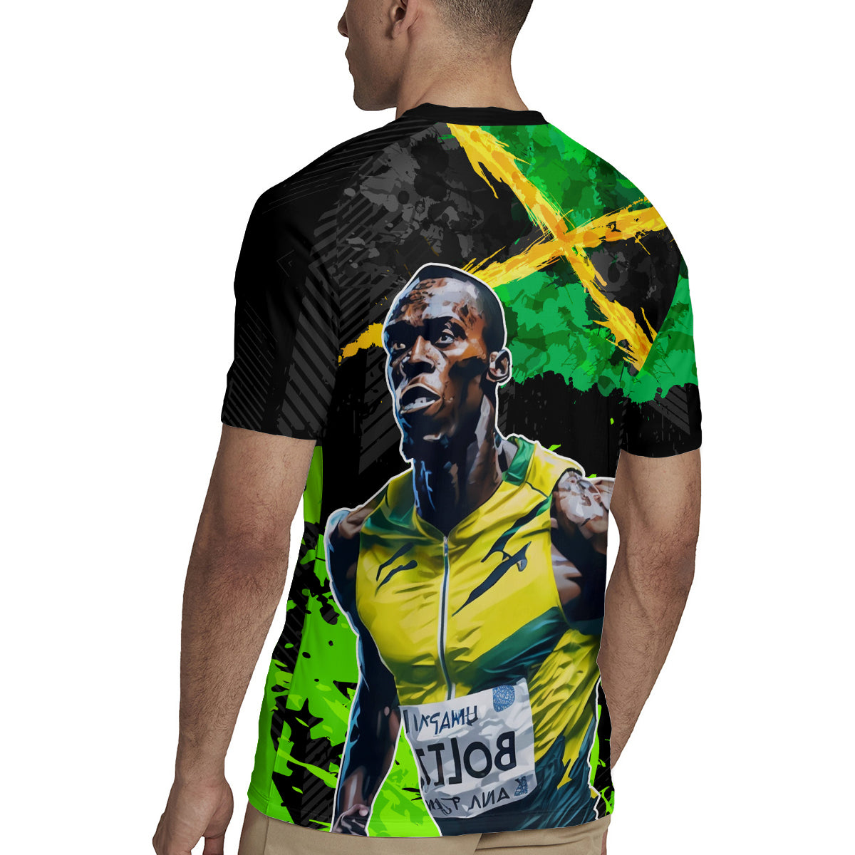 Jamaica Lightning Bolt Rugby Jersey Proud of Jumieka Splash Style Black Color - Wonder Print Shop