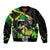 Jamaica Lightning Bolt Sleeve Zip Bomber Jacket Proud of Jumieka Splash Style Black Color - Wonder Print Shop